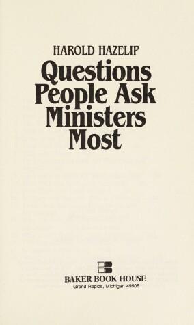 Book cover for Questions People Ask Ministers Most