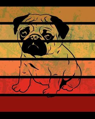 Book cover for Pug Retro Stripes Notebook