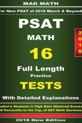 Cover of 2018 New PSAT Math 16 Tests