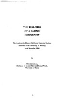 Cover of The Realities of a Caring Community