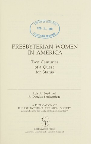 Cover of Presbyterian Women in America