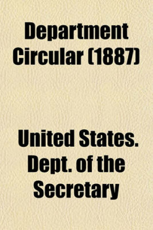 Cover of Department Circular (1887)