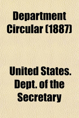 Book cover for Department Circular (1887)