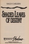 Book cover for Shaded Leaves of Destiny
