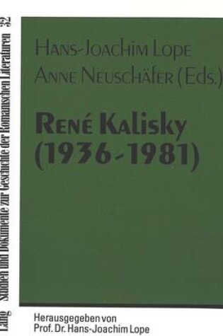 Cover of Rene Kalisky (1936-1981)