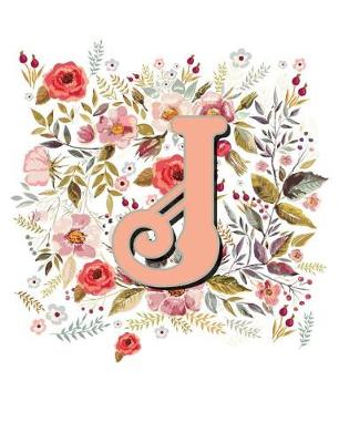 Book cover for J Monogram Letter Floral Wreath Notebook