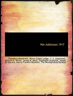 Book cover for War Addresses 1917