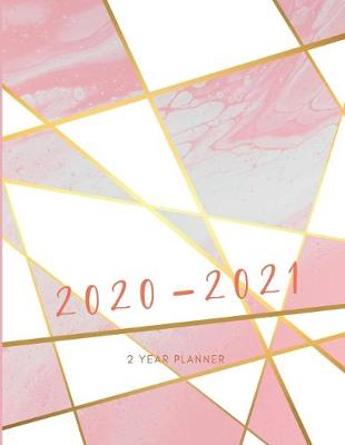 Book cover for 2020-2021 2 Year Planner Marble Pink Monthly Calendar Goals Agenda Schedule Organizer