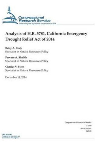 Cover of Analysis of H.R. 5781, California Emergency Drought Relief Act of 2014