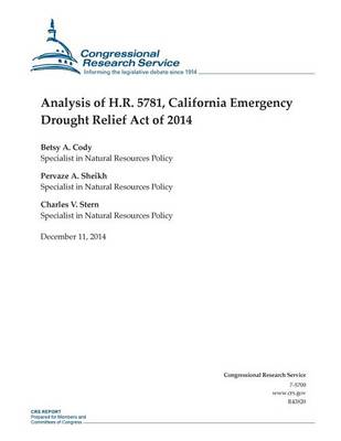 Book cover for Analysis of H.R. 5781, California Emergency Drought Relief Act of 2014