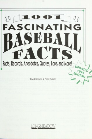 Cover of One Thousand and One Fascinating Baseball Facts