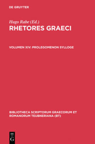 Cover of Prolegomenon Sylloge (Rhetore CB