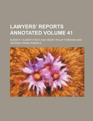 Book cover for Lawyers' Reports Annotated Volume 41