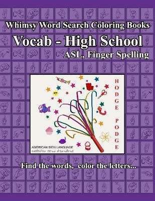 Book cover for Whimsy Word Search, Vocab High School, ASL