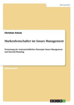 Book cover for Markenbotschafter im Issues Management