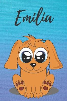 Book cover for Emilia dog coloring book / notebook / journal / diary