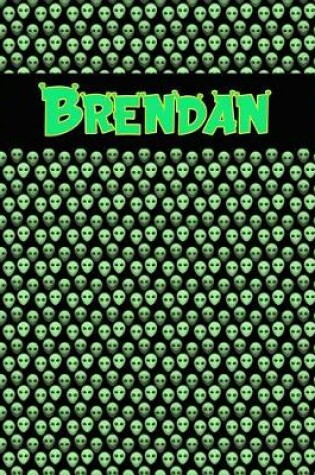 Cover of 120 Page Handwriting Practice Book with Green Alien Cover Brendan