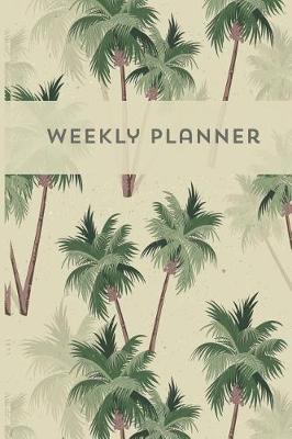 Book cover for Weekly planner Agenda semanal Journal Calendar Palm trees vintage Retro style