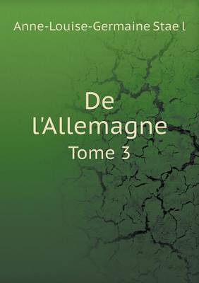 Book cover for De l'Allemagne Tome 3