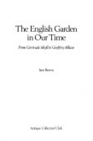 Cover of The English Garden in Our Time