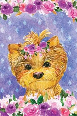 Book cover for Bullet Journal Notebook for Dog Lovers Yorkshire Terrier in Flowers 1