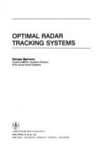 Cover of Optimal Radar Tracking Systems