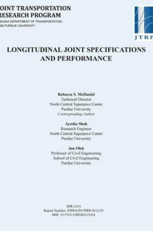 Cover of Longitudinal Joint Specifications and Performance