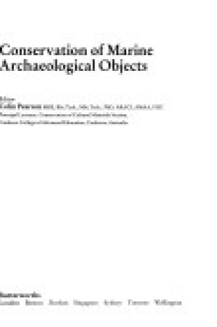 Cover of Conservation of Marine Archaeological Objects