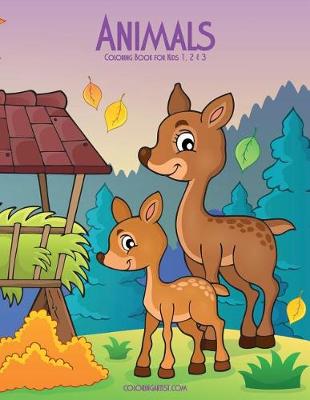 Cover of Animals Coloring Book for Kids 1, 2 & 3