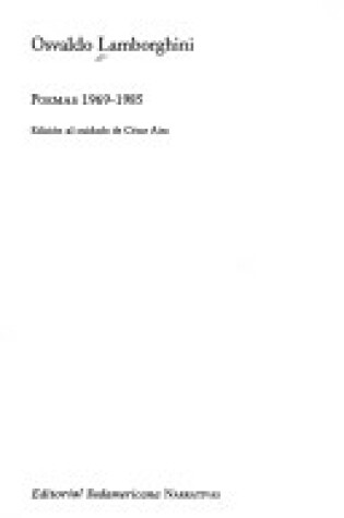 Cover of Poemas, 1969-1985