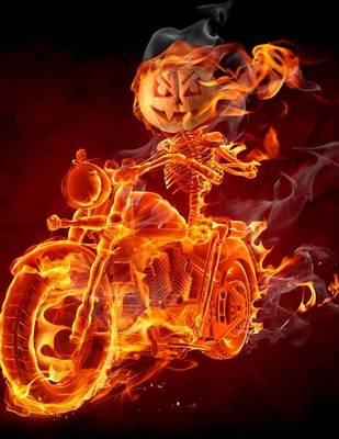 Book cover for Pumpkinhead Motorcycle on Fire, Jumbo Oversized