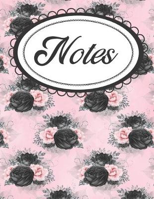 Book cover for Pink and Black Floral Gothic Notebook