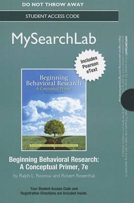 Book cover for MyLab Search with Pearson eText -- Standalone Access Card -- for Beginning Behavioral Research