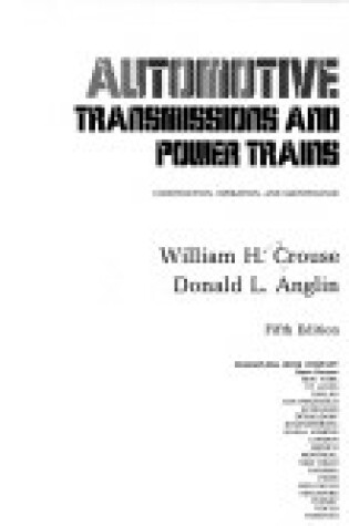 Cover of Automotive Transmissions and Power Trains