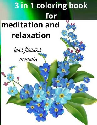 Book cover for 3 in 1 coloring book for meditation and relaxation