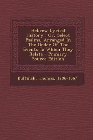 Cover of Hebrew Lyrical History