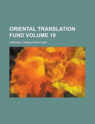 Book cover for Oriental Translation Fund Volume 19