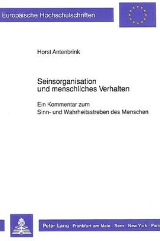 Cover of Seinsorganisation Und Menschliches Verhalten