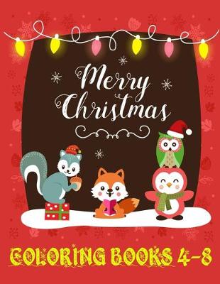 Book cover for merry christmas coloring books 4-8