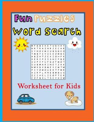 Book cover for Fun Puzzles Word Search worksheet for kids