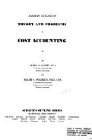 Cover of Schaum's Outline of Theory and Problems of Cost Accounting