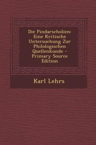 Cover of Die Pindarscholien