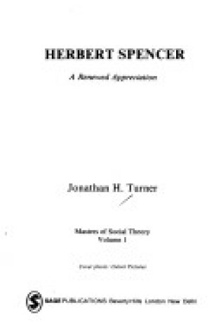 Cover of Herbert Spencer