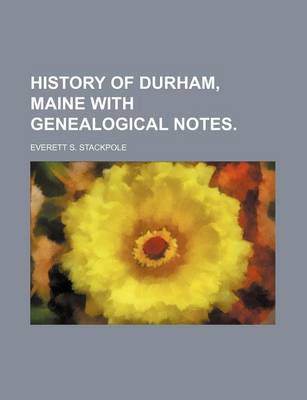 Book cover for History of Durham, Maine with Genealogical Notes.