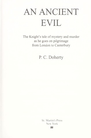 Cover of An Ancient Evil