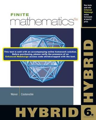 Book cover for Finite Mathematics, Hybrid (with Enhanced WebAssign with eBook LOE  Printed Access Card for One-Term Math and Science)