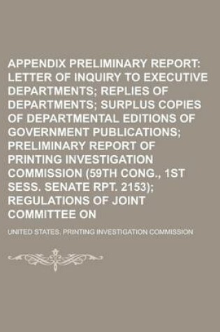 Cover of Appendix and Preliminary Report