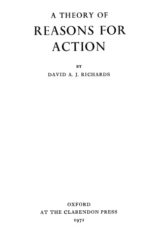 Book cover for Theory of Reasons for Action