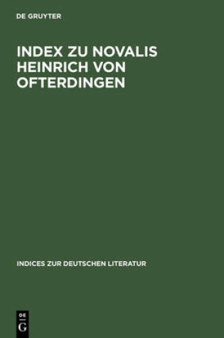 Cover of Index Zu Novalis Heinrich Von Ofterdingen