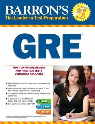 Book cover for Barron's GRE, 21st Edition with CD Rom